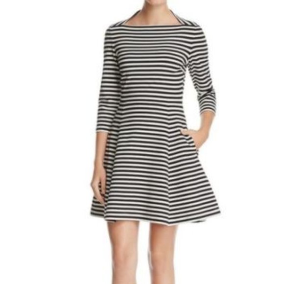 Kate Spade Dress Stripe Black White Size XS - Picture 2 of 16